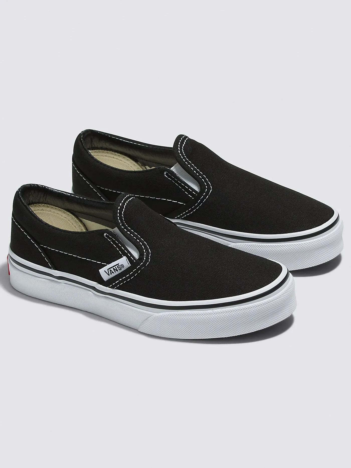 Classic Slip-On Black/True White Shoes (Kids)