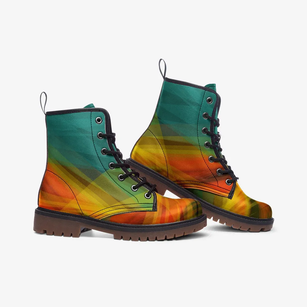 Colorful Abstract Vegan Leather Boots