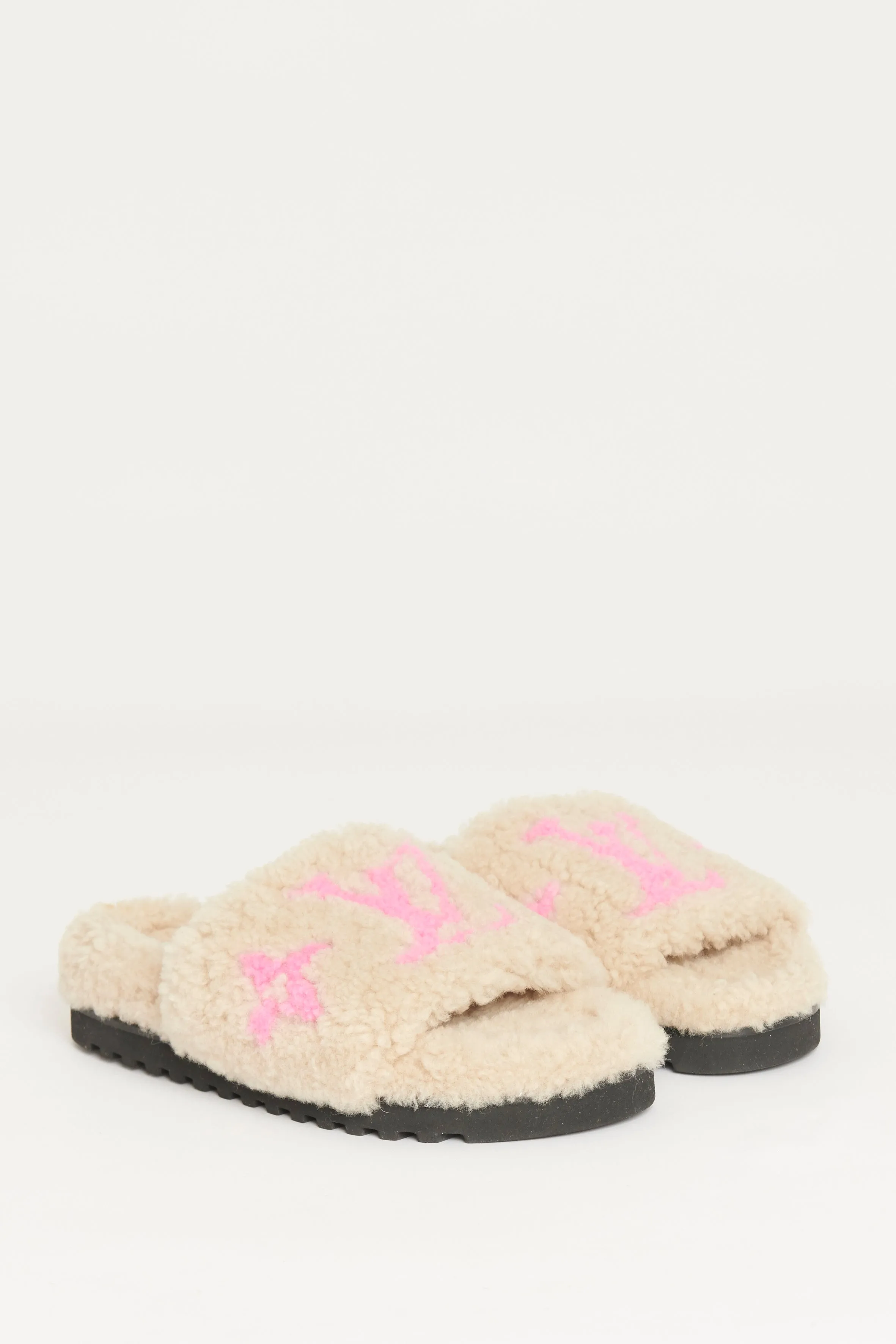 Cream Paseo Flat Preowned Mules
