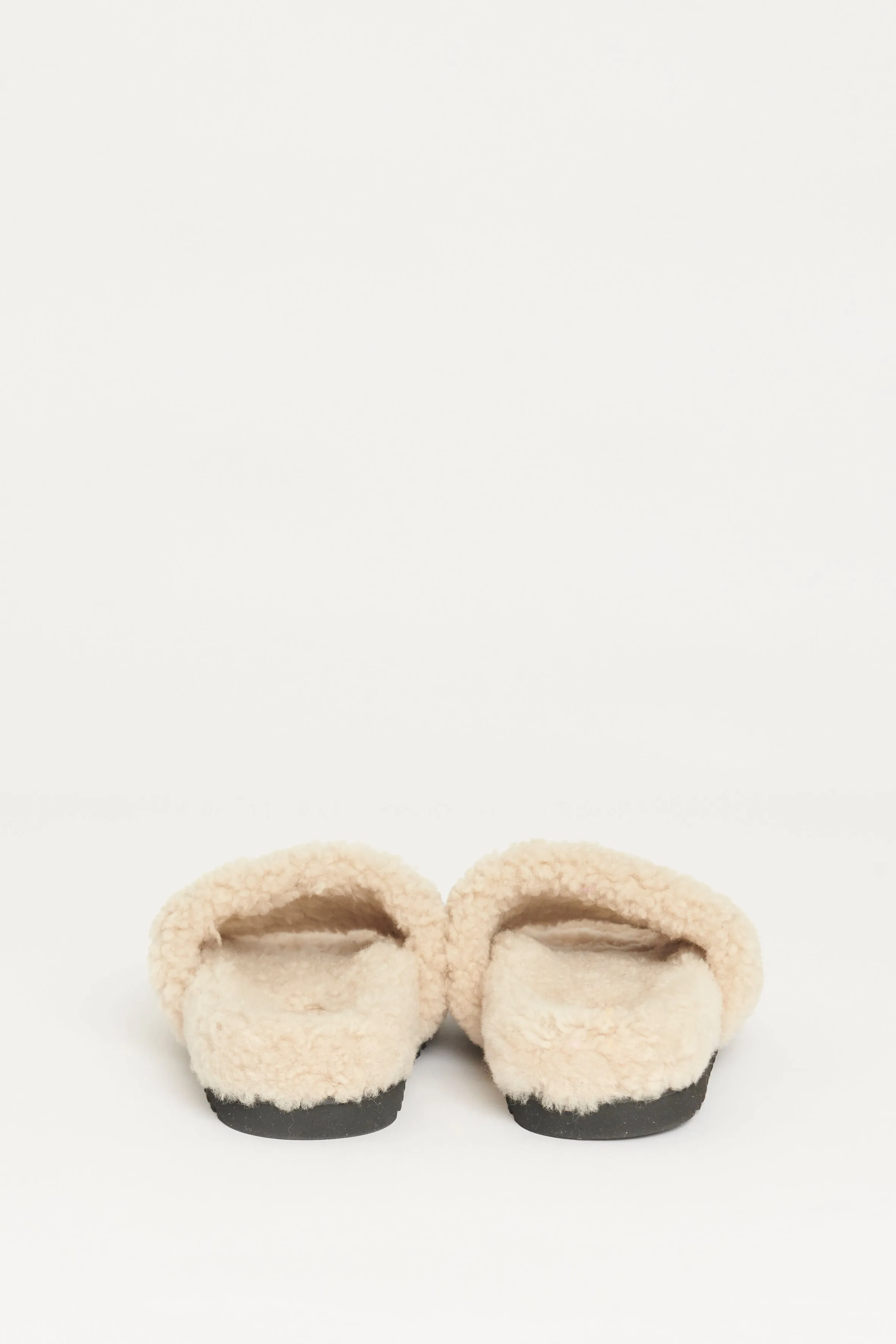 Cream Paseo Flat Preowned Mules