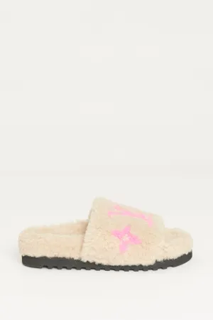 Cream Paseo Flat Preowned Mules