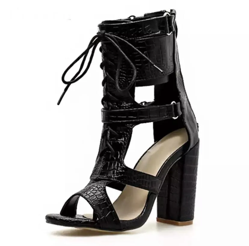 Cut-outs Peep Toe Sandals
