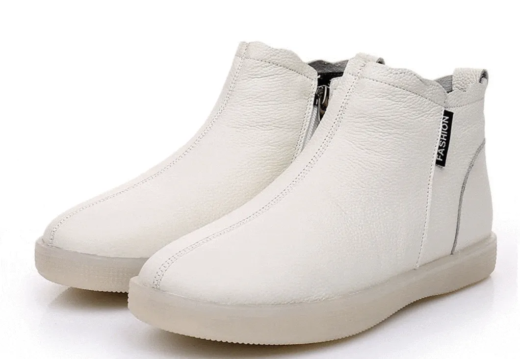 Cuzcare Orthopedic Boots For Women Leather Comfortable Ankle Fur Lined Warm Winter Shoes