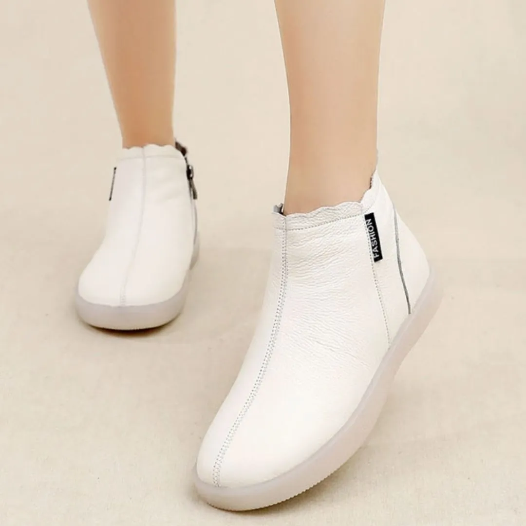 Cuzcare Orthopedic Boots For Women Leather Comfortable Ankle Fur Lined Warm Winter Shoes