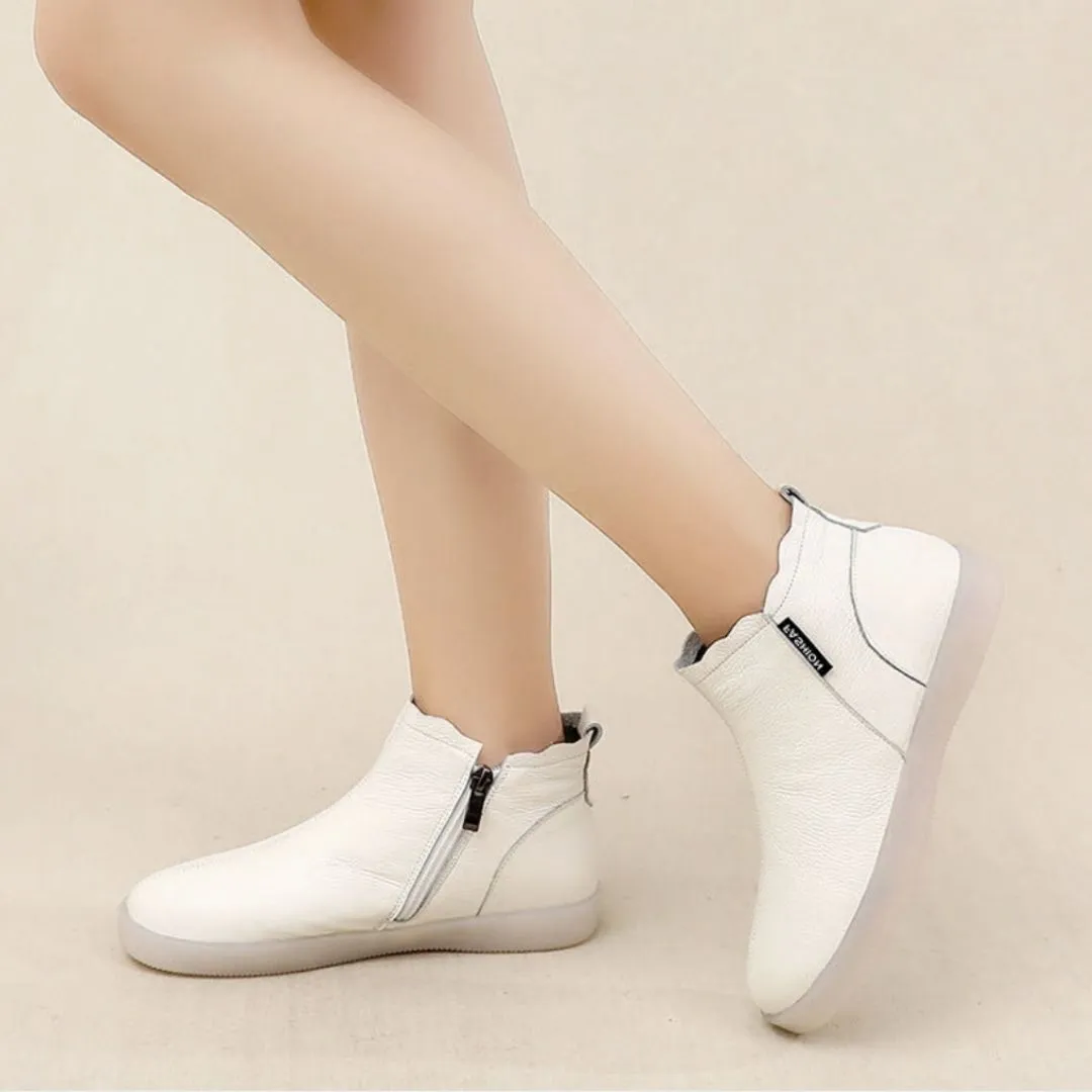 Cuzcare Orthopedic Boots For Women Leather Comfortable Ankle Fur Lined Warm Winter Shoes