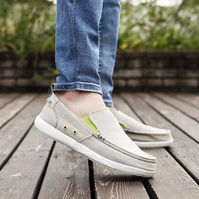 Cuzcare Orthopedic Men Shoes Canvas Lightweight Breathable Slip-On Walking Casual Shoes