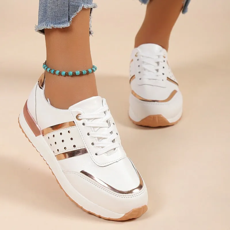 Cuzcare Orthopedic Shoes Women Sneakers Platform Leather Running Summer