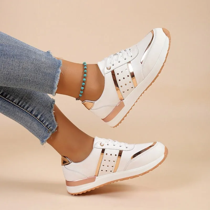 Cuzcare Orthopedic Shoes Women Sneakers Platform Leather Running Summer