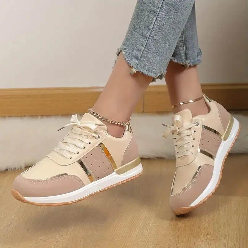 Cuzcare Orthopedic Shoes Women Sneakers Platform Leather Running Summer