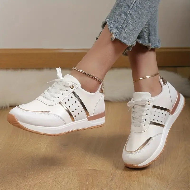 Cuzcare Orthopedic Shoes Women Sneakers Platform Leather Running Summer