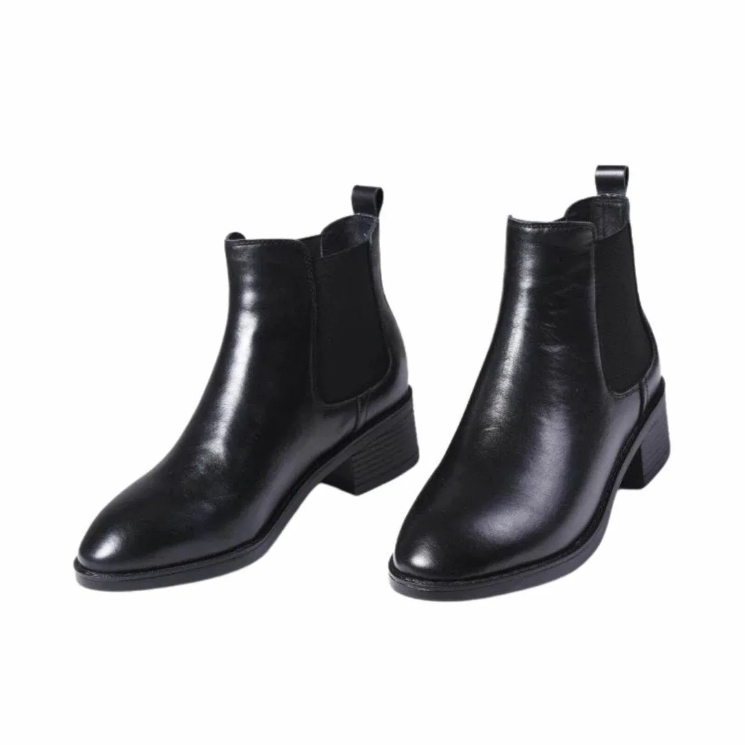 Cuzcare Orthopedic Women Boot Arch Support Genuine Leather AntiSlip LightWeight Basic Chelsea Boot