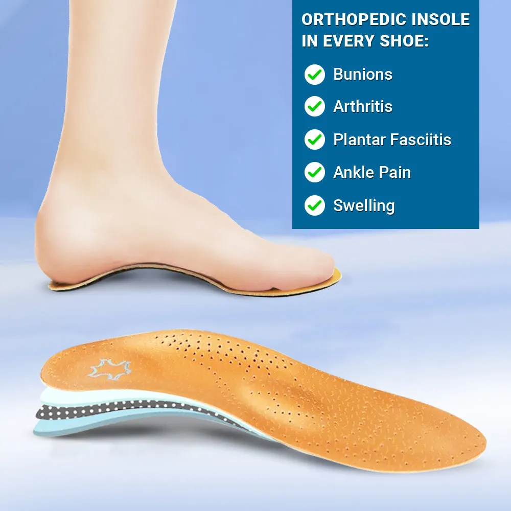 Cuzcare Orthopedic Women Shoes Arch Support Wide Toebox AntiSkid Walking Outdoor