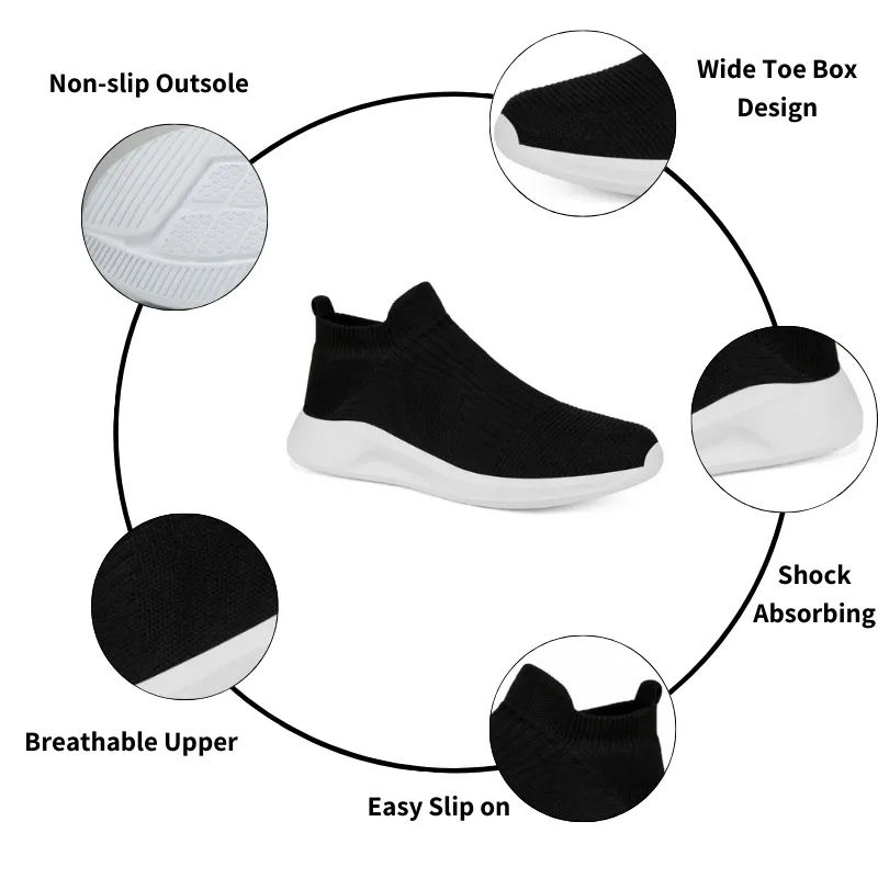 Cuzcare Orthopedic Women Shoes Breathable Walking Slip-on Sock Gym Casual Shoes