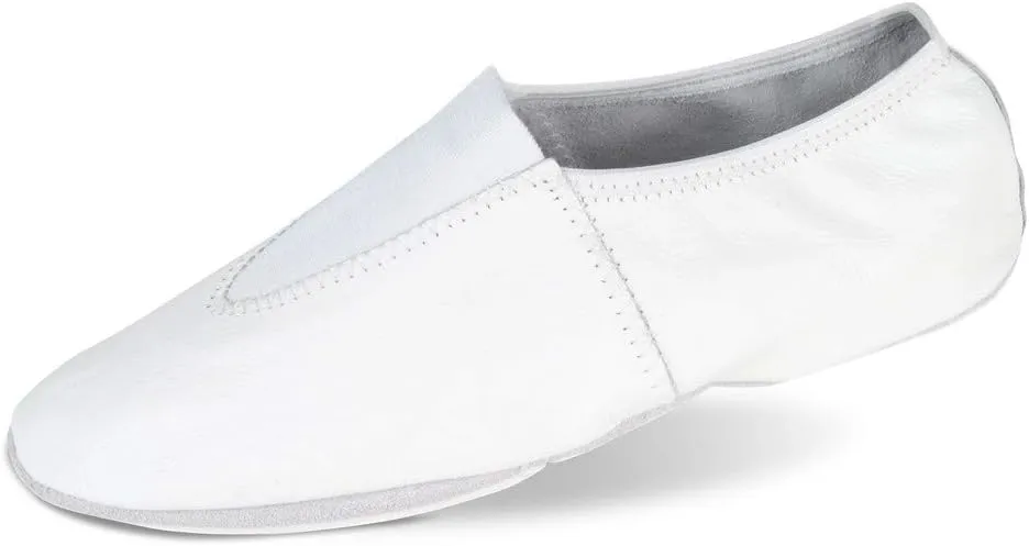 Danshuz Kid's Gymnatic Soft Dance Loafers, White, Leather, 1 M