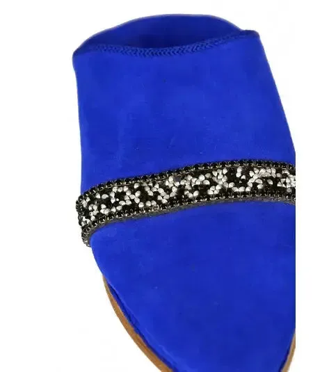 Decorated suede slipper