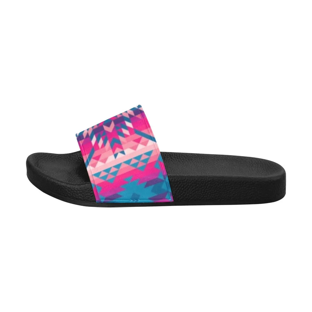 Desert Geo Blue Women's Slide Sandals