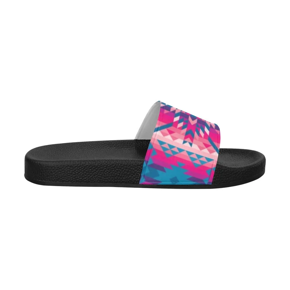 Desert Geo Blue Women's Slide Sandals