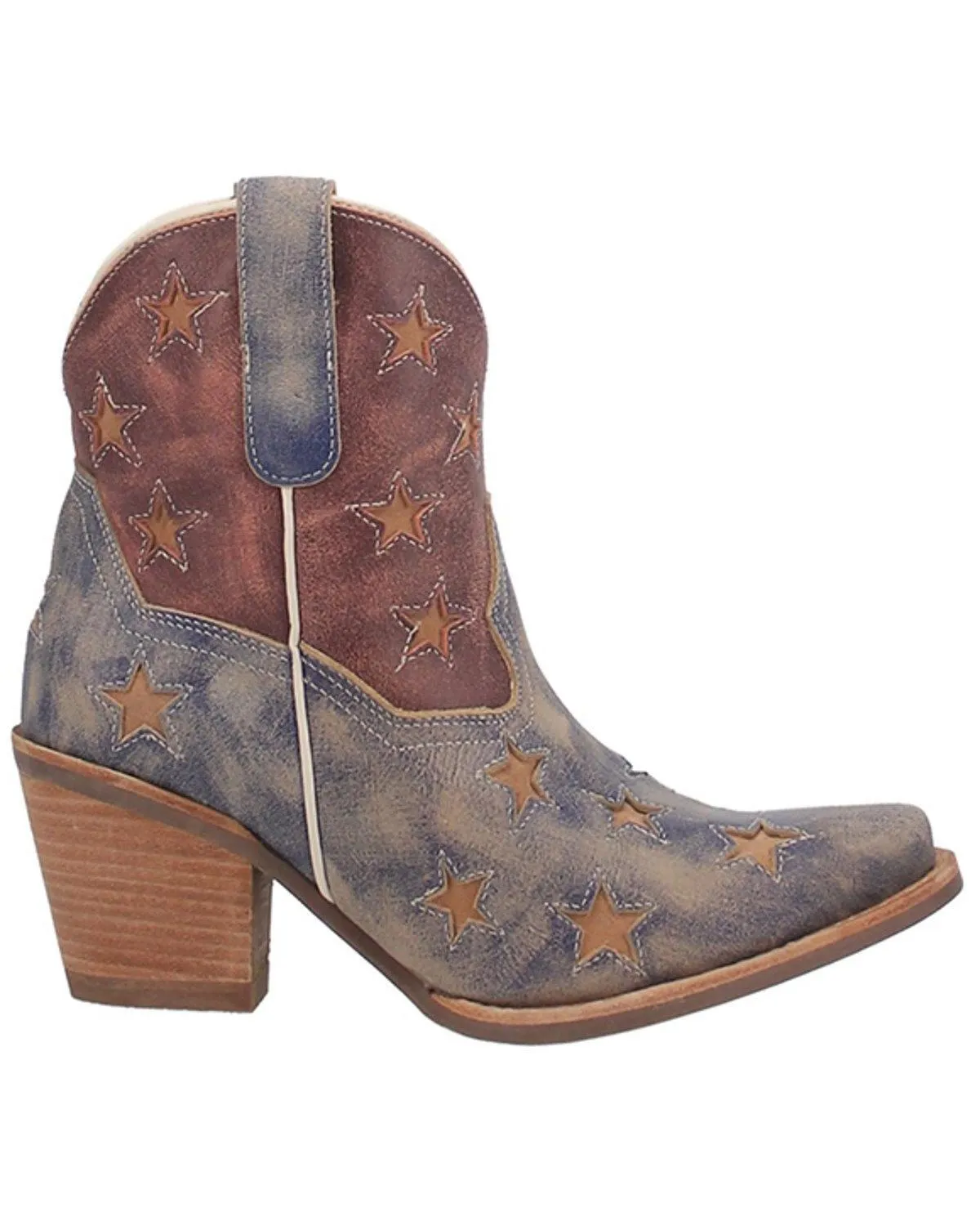 Dingo Women's Liberty Western Booties - Snip Toe - DI 769-BLUE