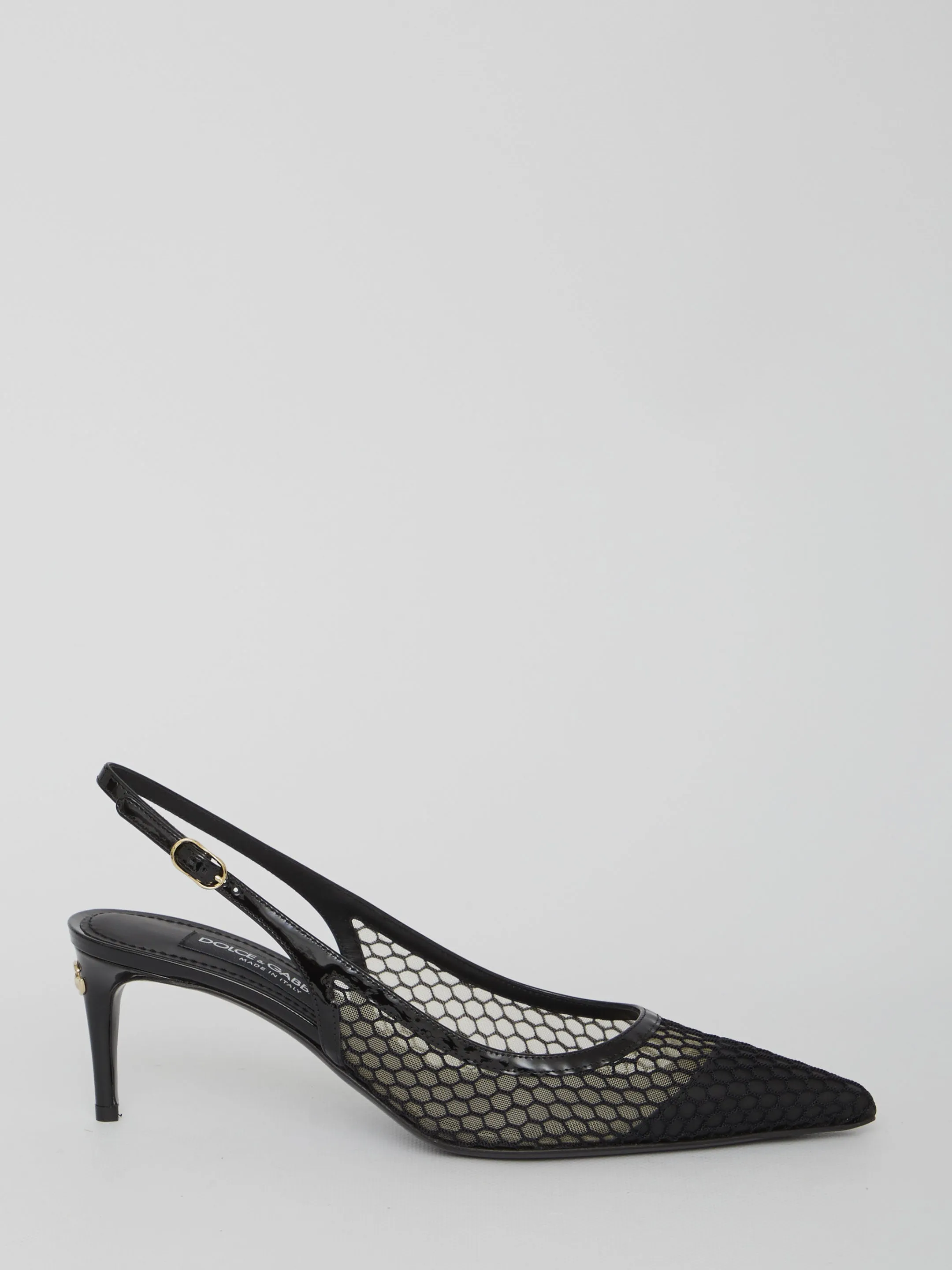 Dolce & Gabbana Mesh And Patent Leather Slingback