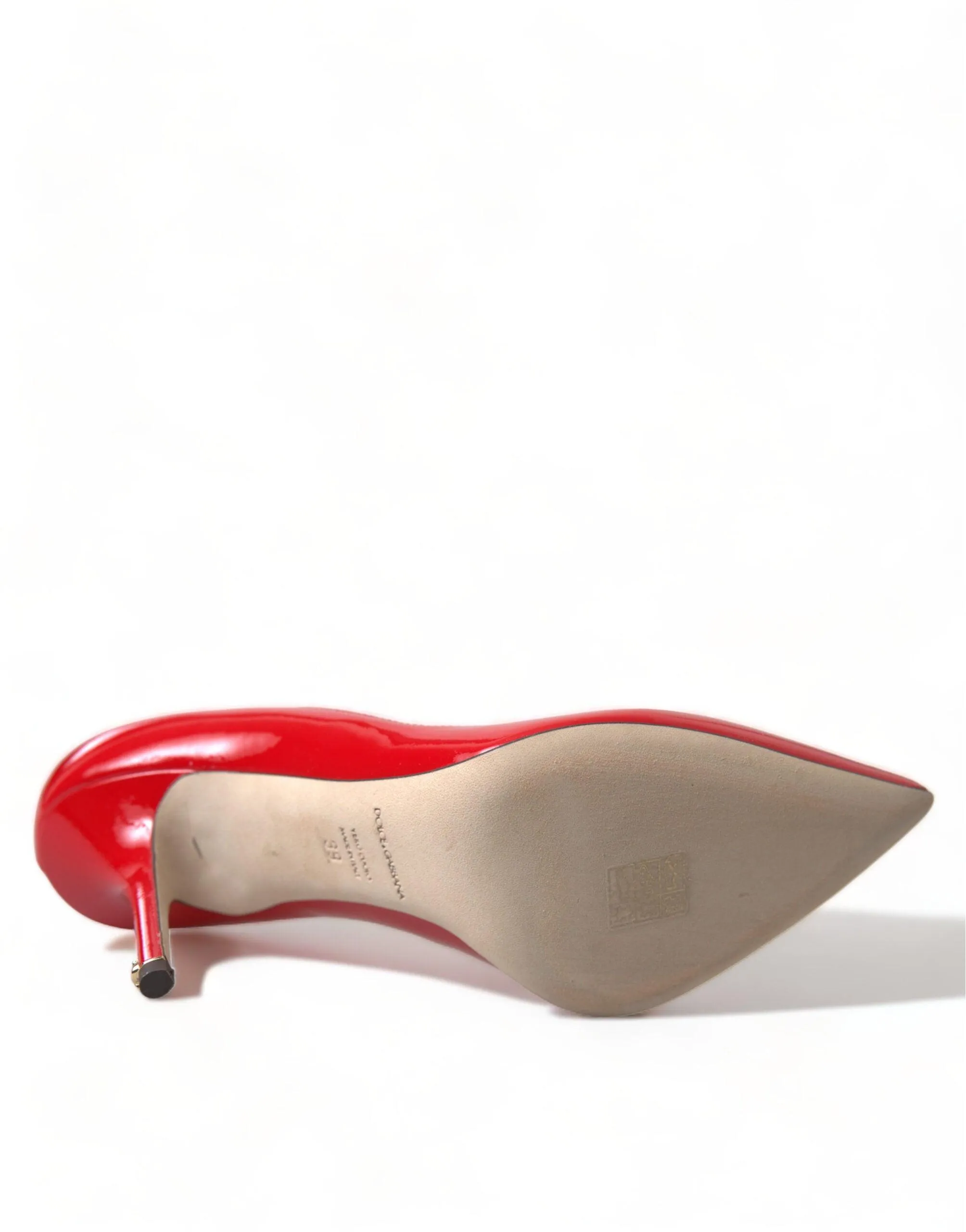 Dolce & Gabbana Red Patent Leather High Heels Pumps Shoes