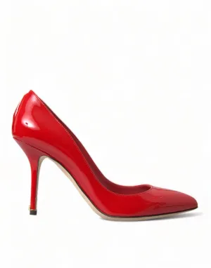 Dolce & Gabbana Red Patent Leather High Heels Pumps Shoes