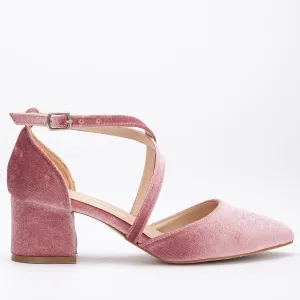 Dolly - Rose Velvet Heels