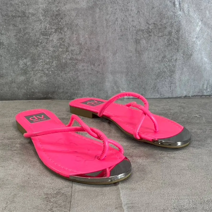 DV DOLCE VITA Women's Fuchsia Penni Toe-Loop Slip-On Flip Flops SZ 5