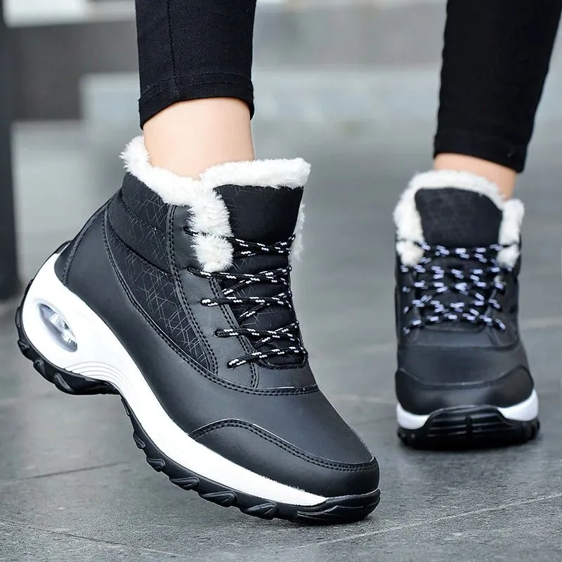 Dyavor Women Waterproof Orthopedic Plush Snow Boots