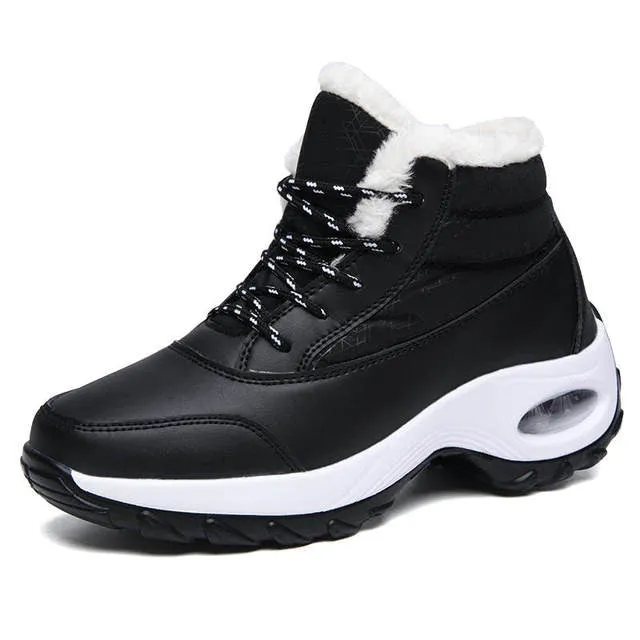 Dyavor Women Waterproof Orthopedic Plush Snow Boots
