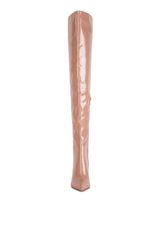 Eclectic Patent Pu Long Stiletto Boots