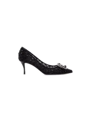 Efflorescence Lace Crystal Slingbacks