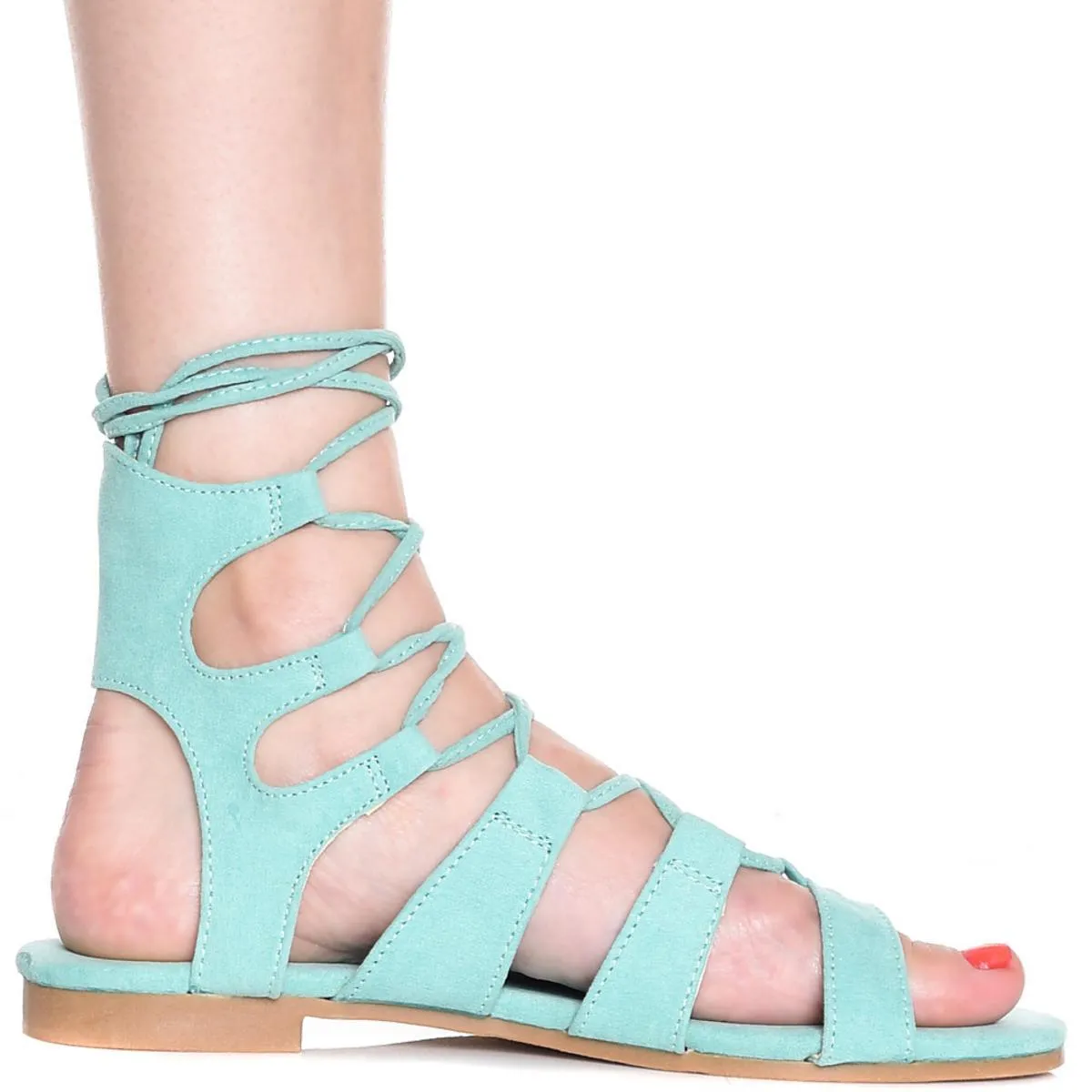 Emily-25 Lace-Up Sandal Green