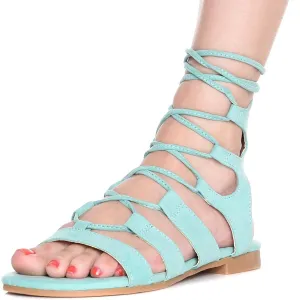 Emily-25 Lace-Up Sandal Green