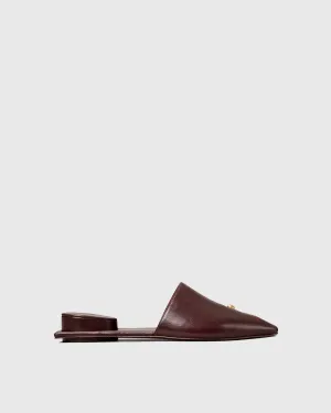 Ersilia Leather Slippers In Brown