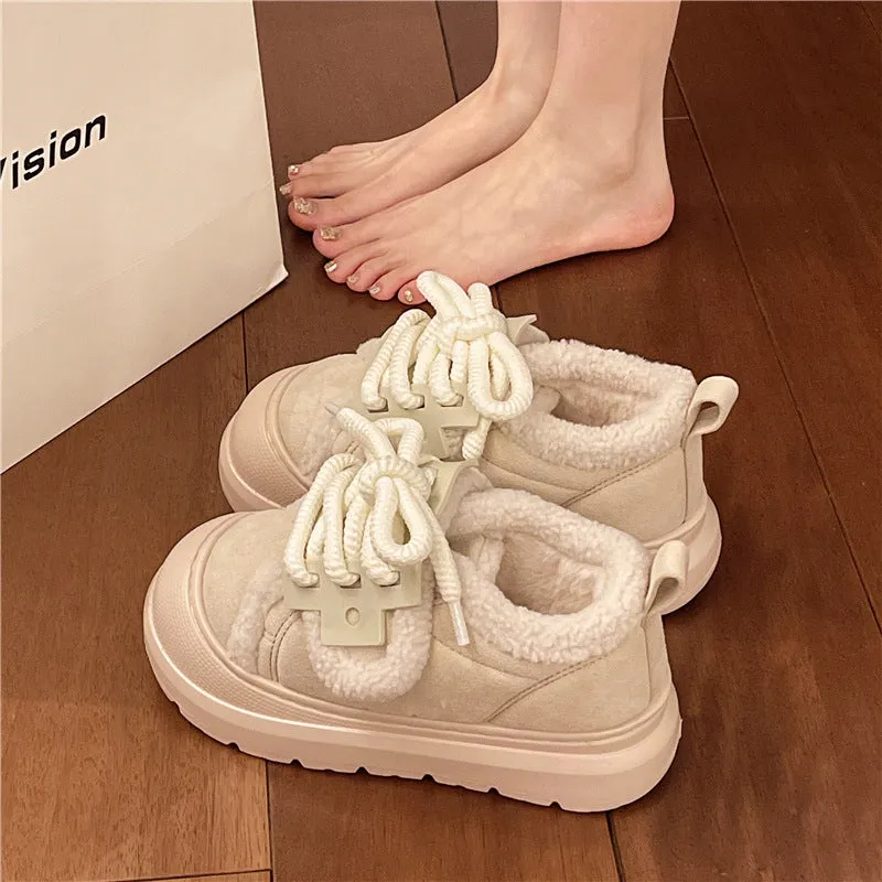 Faux Fur Lined Chunky Platform Sneakers