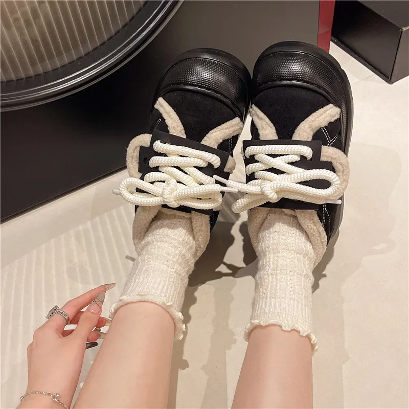 Faux Fur Lined Chunky Platform Sneakers