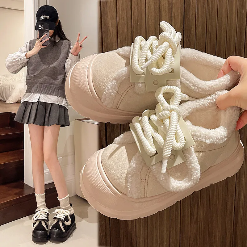 Faux Fur Lined Chunky Platform Sneakers