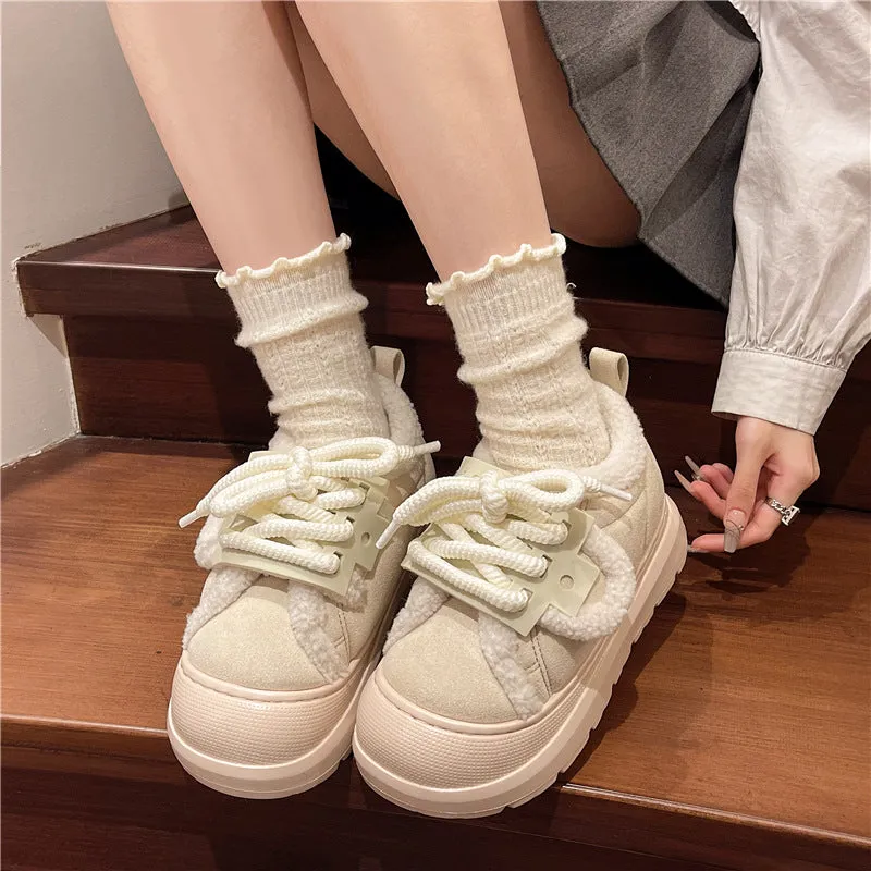 Faux Fur Lined Chunky Platform Sneakers