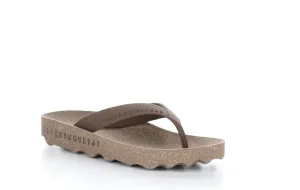 FEEL_L Brown Rubber Strap Casual Flip-Flops