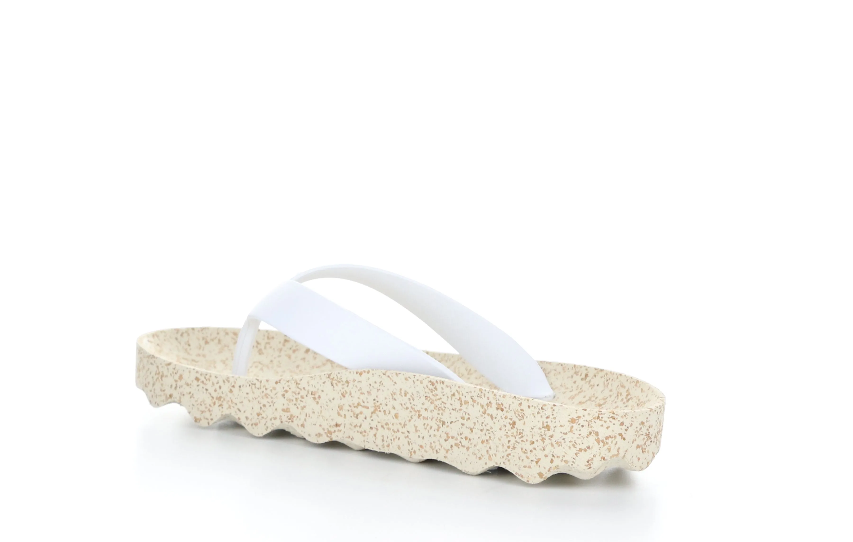 FEEL_L White Rubber Strap Casual Flip-Flops