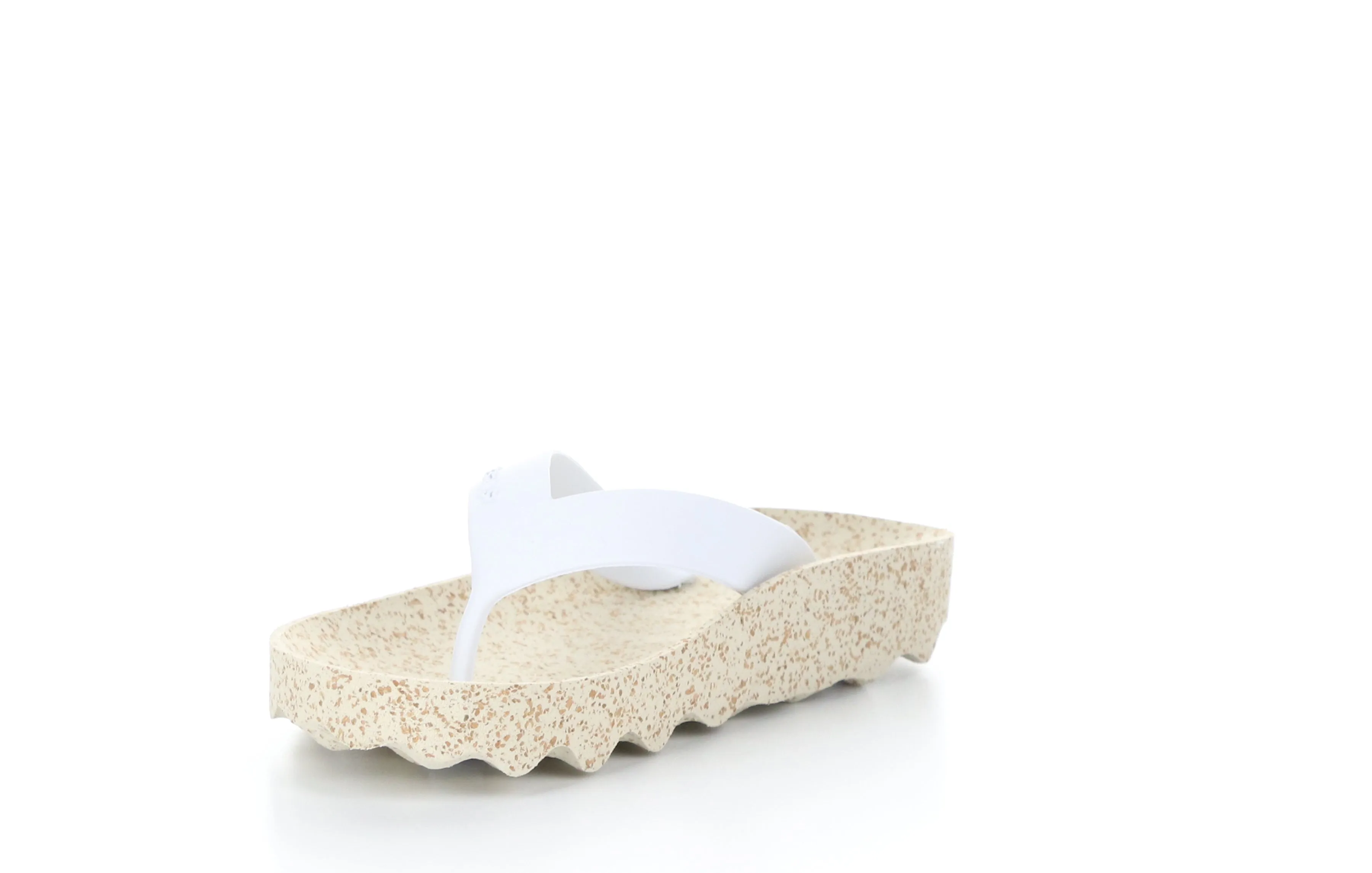 FEEL_L White Rubber Strap Casual Flip-Flops