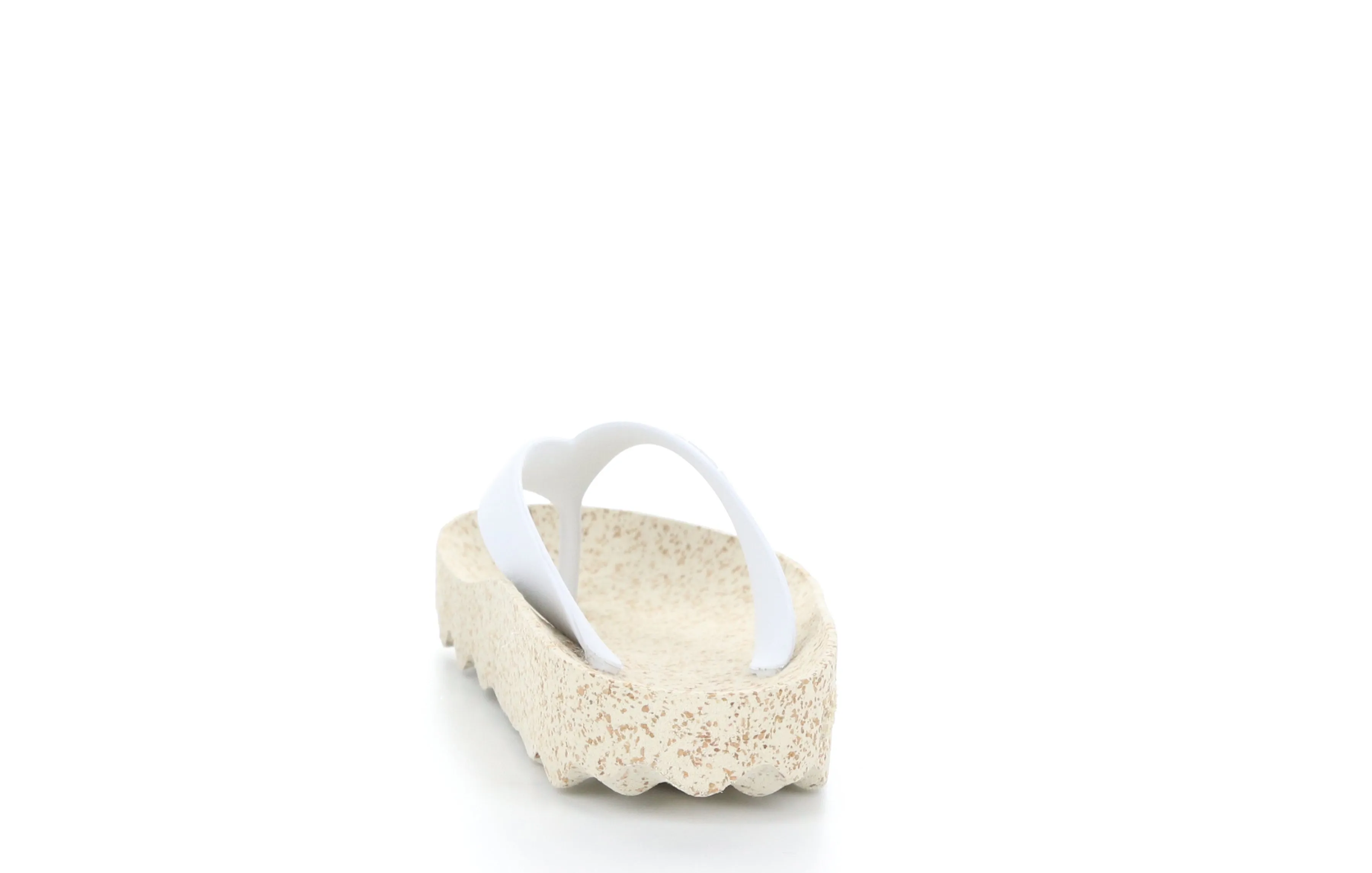 FEEL_L White Rubber Strap Casual Flip-Flops