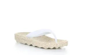FEEL_L White Rubber Strap Casual Flip-Flops