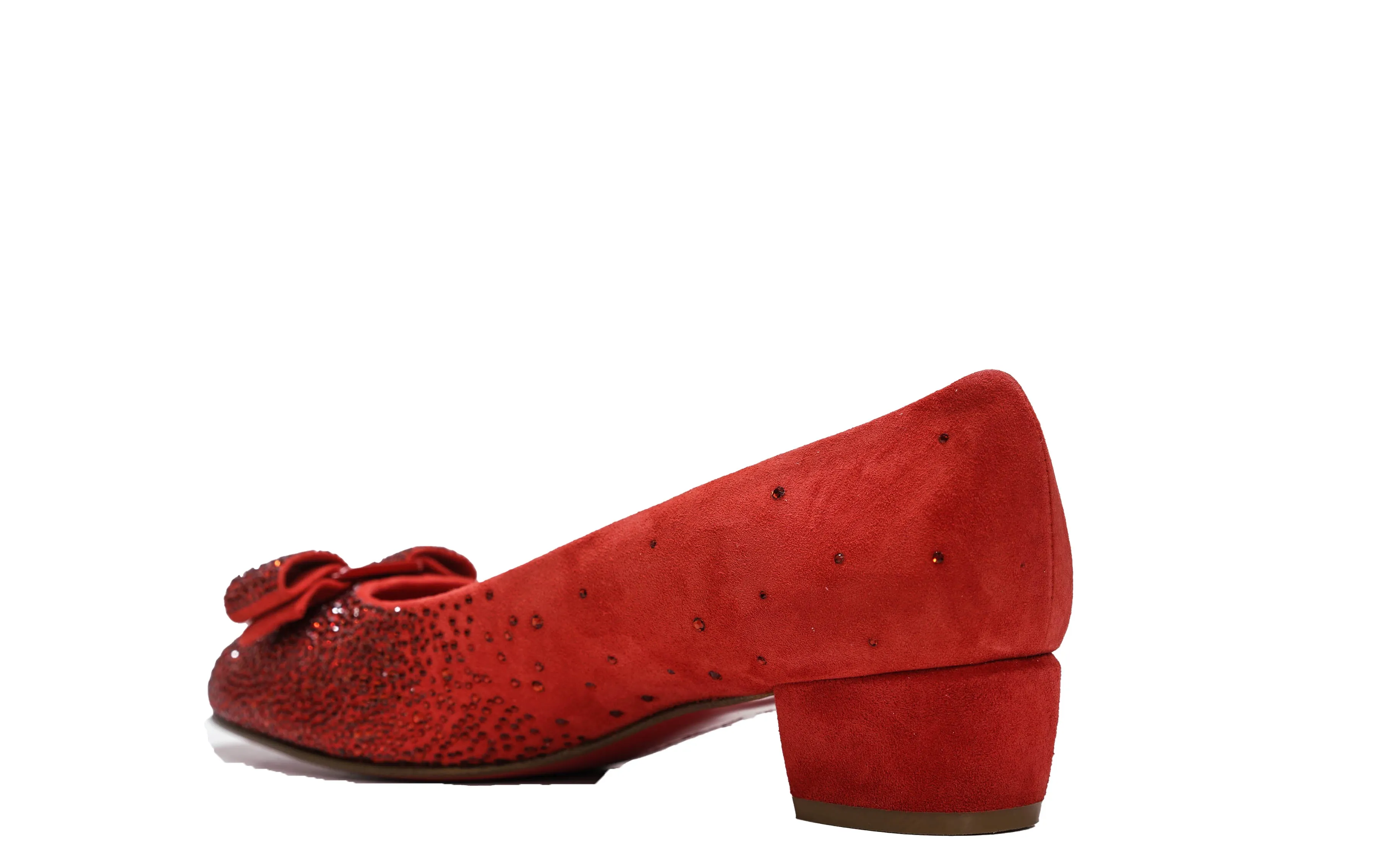 Ferragamo Women's Red Suede Crystal Shoe Vara 3.0cm 0761507 - 50% OFF