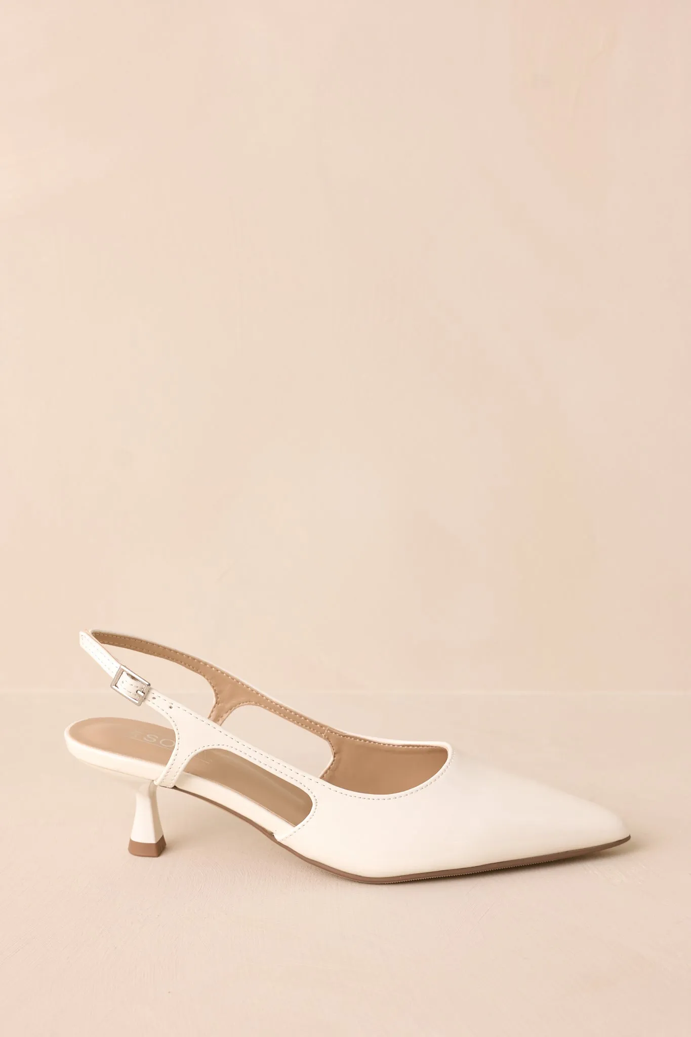 Fiercely Stunned White Patent Kitten Heels