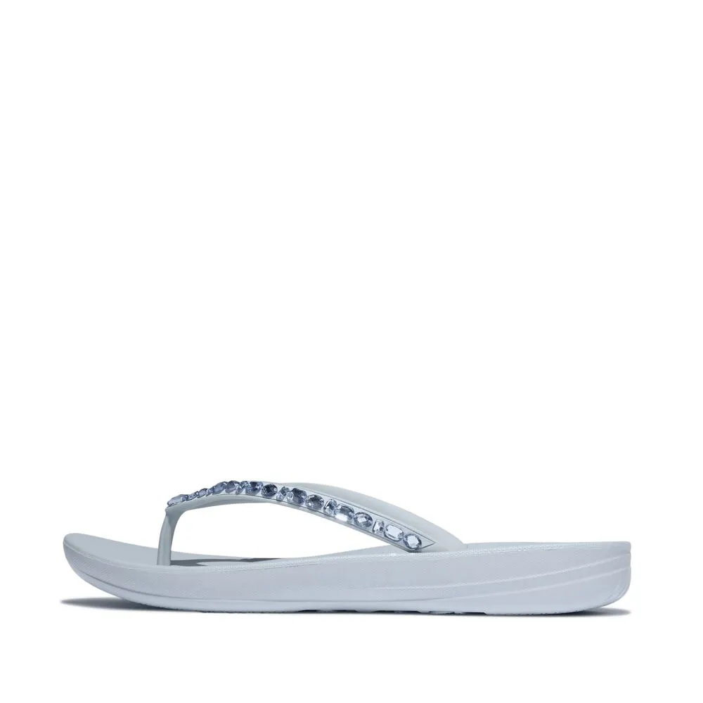 FitFlop Iqushion Multi Crystal Flip Flops Sandals - Quiet Blue