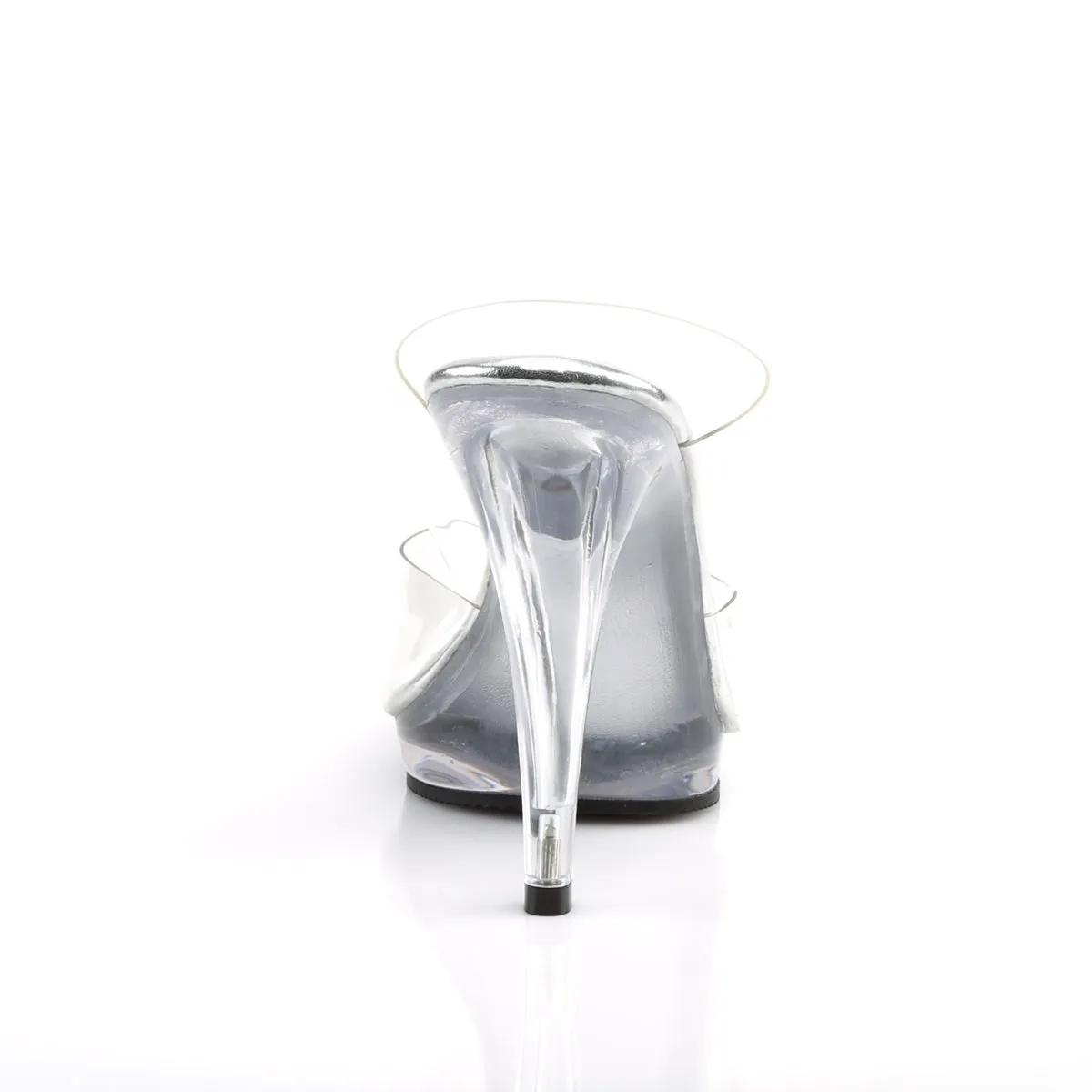 FLAIR-402 Fabulicious 4.5 Inch Heel Clear Perspex Slip On Sexy Shoes