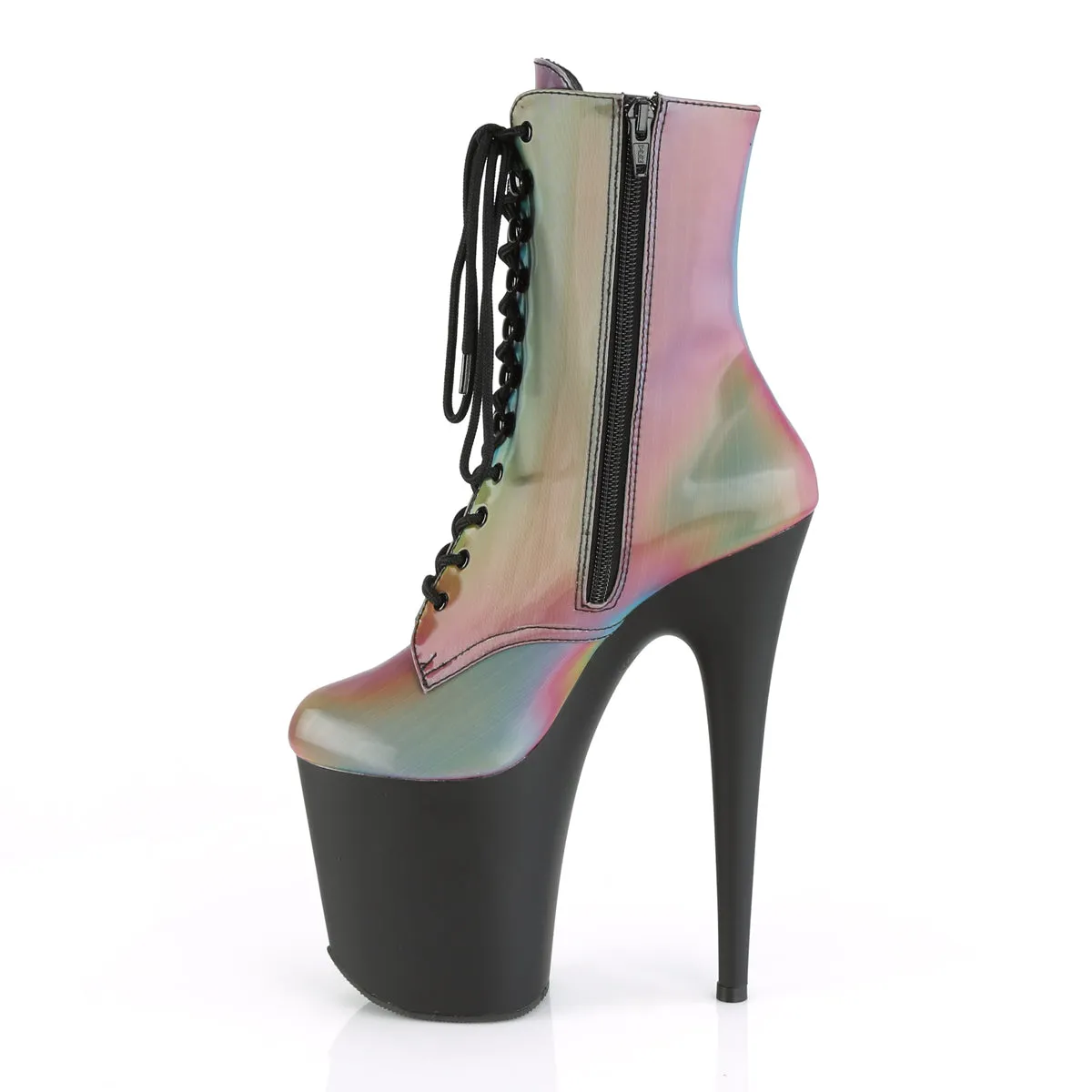 FLAMINGO-1020REFL 8 Inch Heel Rainbow  Stripper Platforms High Heels