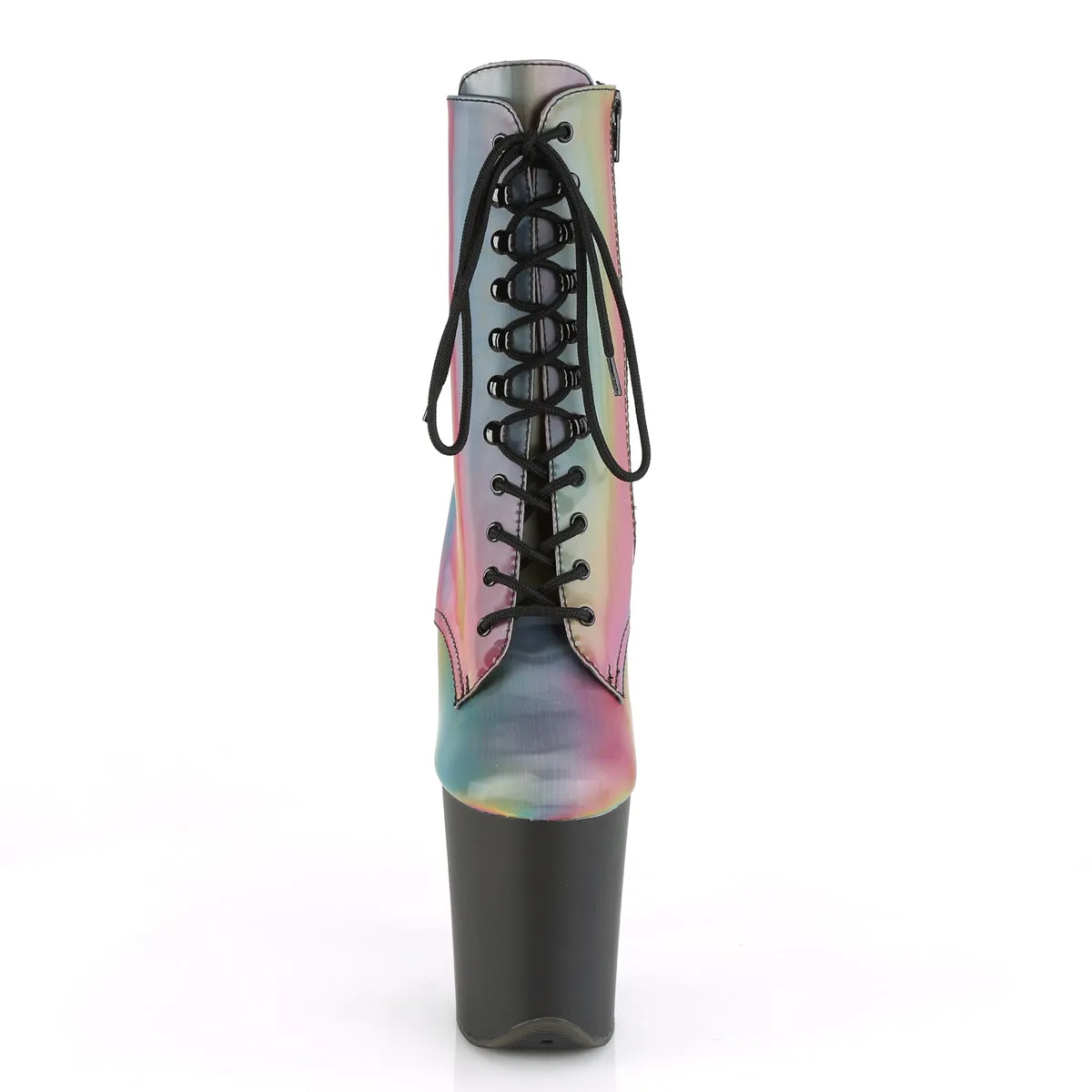 FLAMINGO-1020REFL 8 Inch Heel Rainbow  Stripper Platforms High Heels