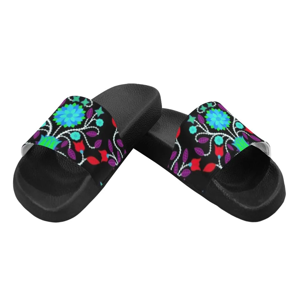Floral Beadwork Four Clans Winter Women's Slide Sandals